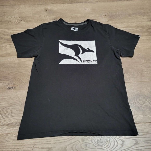 Doo Australia Shirt Mens Small Black Distressed Lounge Beach Surf Graphic Tee - Picture 1 of 8